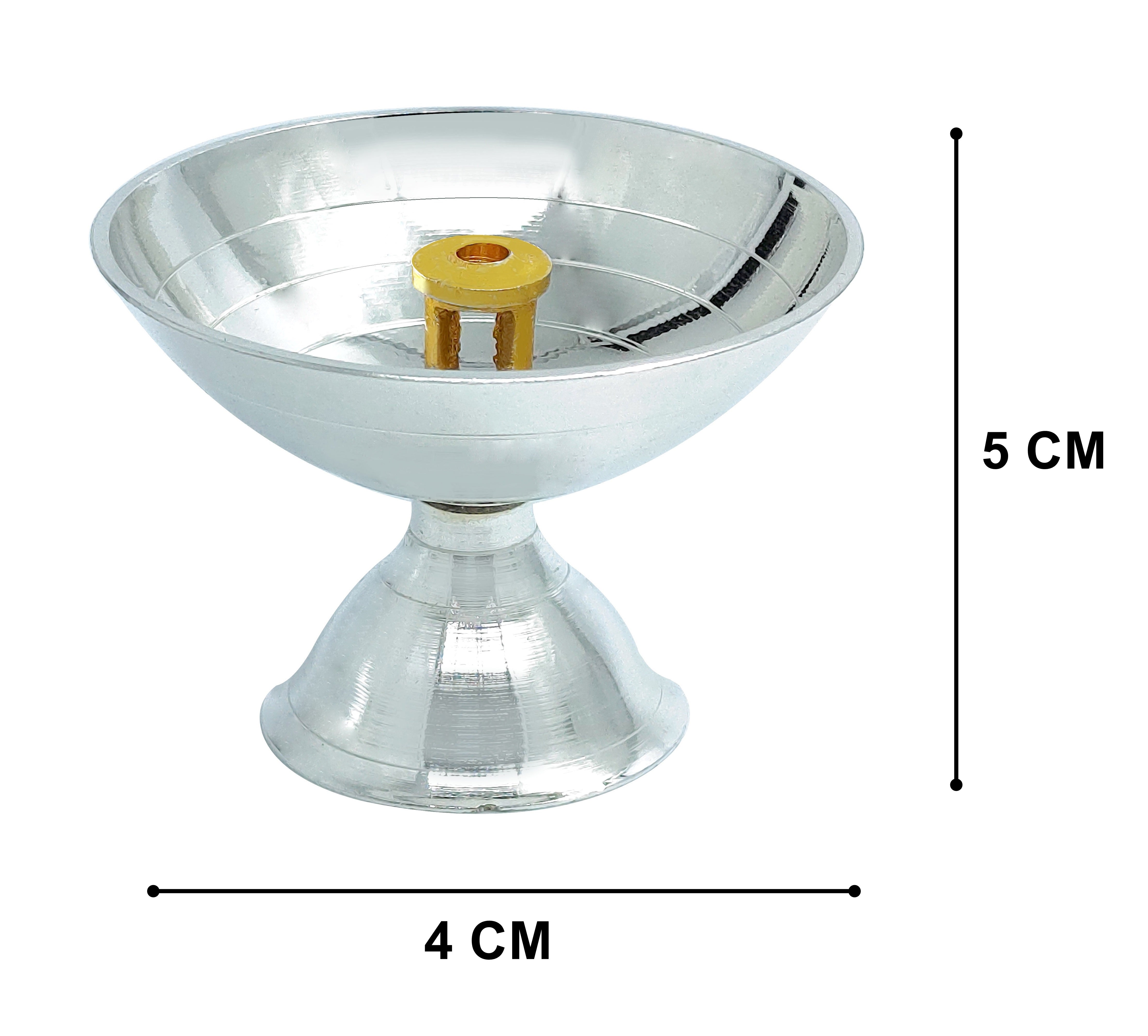 BENGALEN Silver Plated Small Pyali Diya Set of 2 with Red Velvet Gift Box