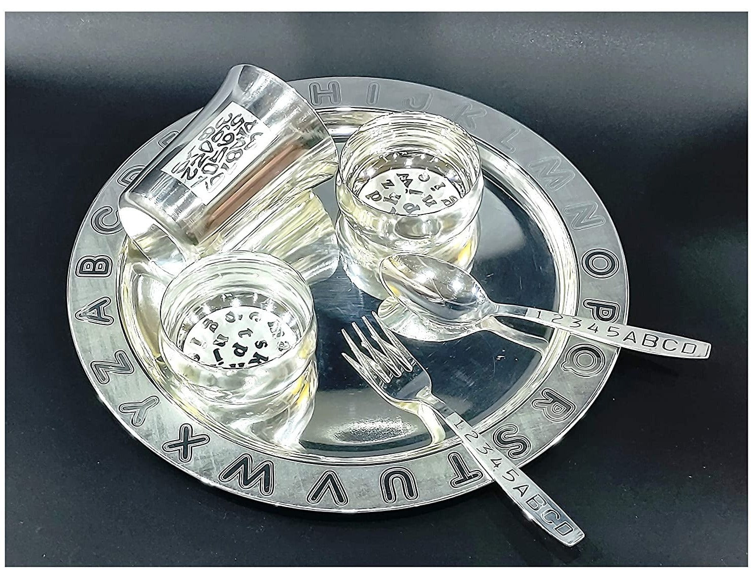 Bengalen Silver Plated Baby Dinner Set for Gift Rice Ceremony Annaprashan Sanskar for Boys Girls Kids Birthday Return Festive Gift Items