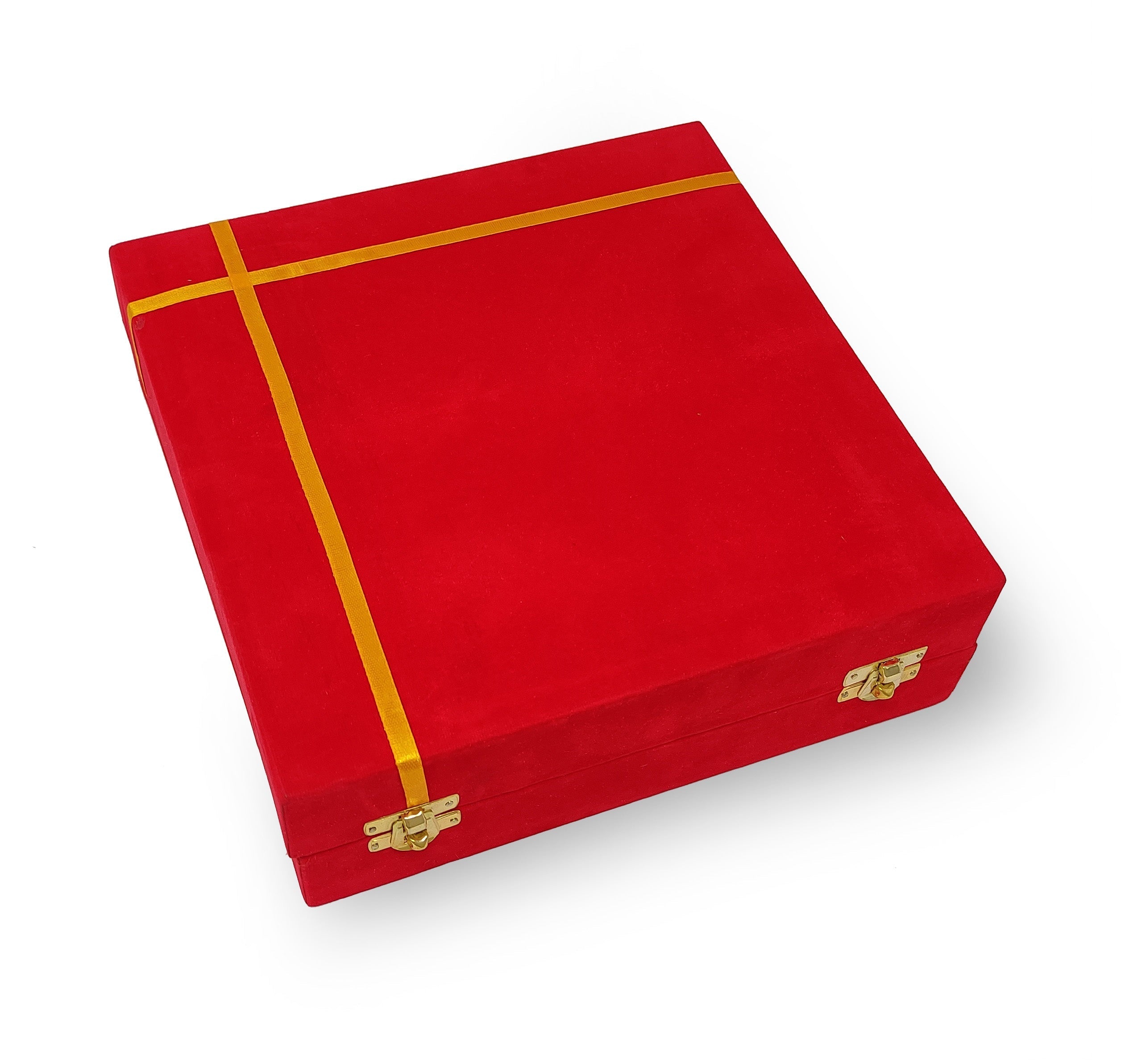 Bengalen Silver Plated Baby Dinner Set With Red Velvet Box for Gift Rice Ceremony Annaprashan Sanskar for Boys Girls Kids Birthday Return Festive Gift Items