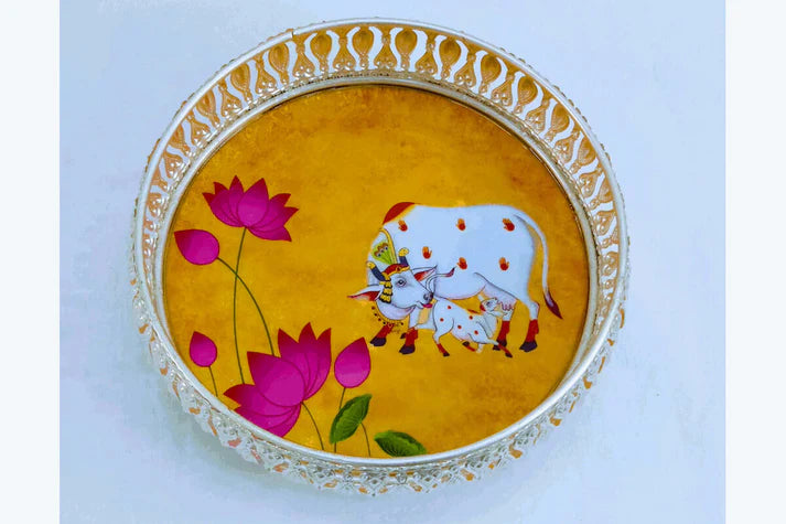 German Silver Pichwai Tray