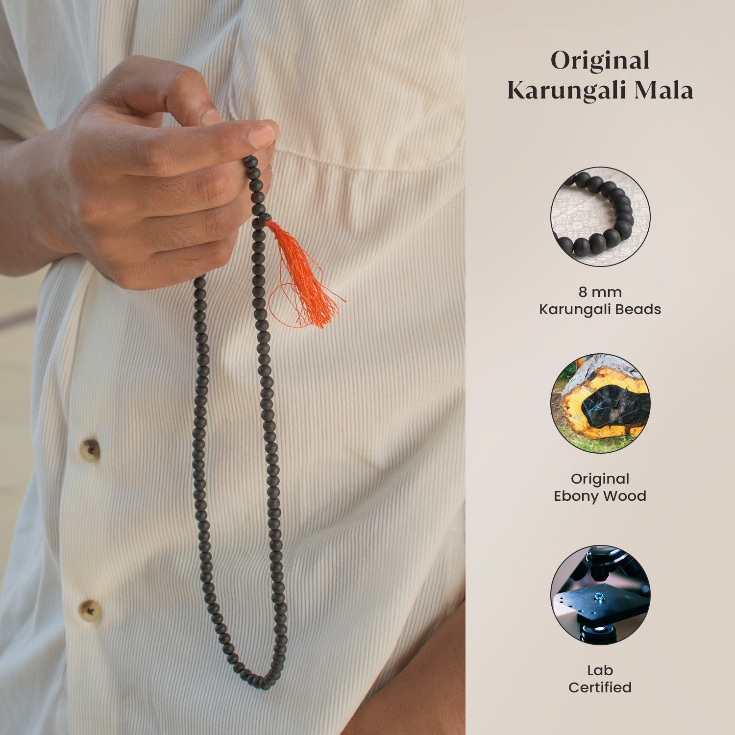Karungali Malai 6mm – 108+1 Beads (Original Ebony Wood)